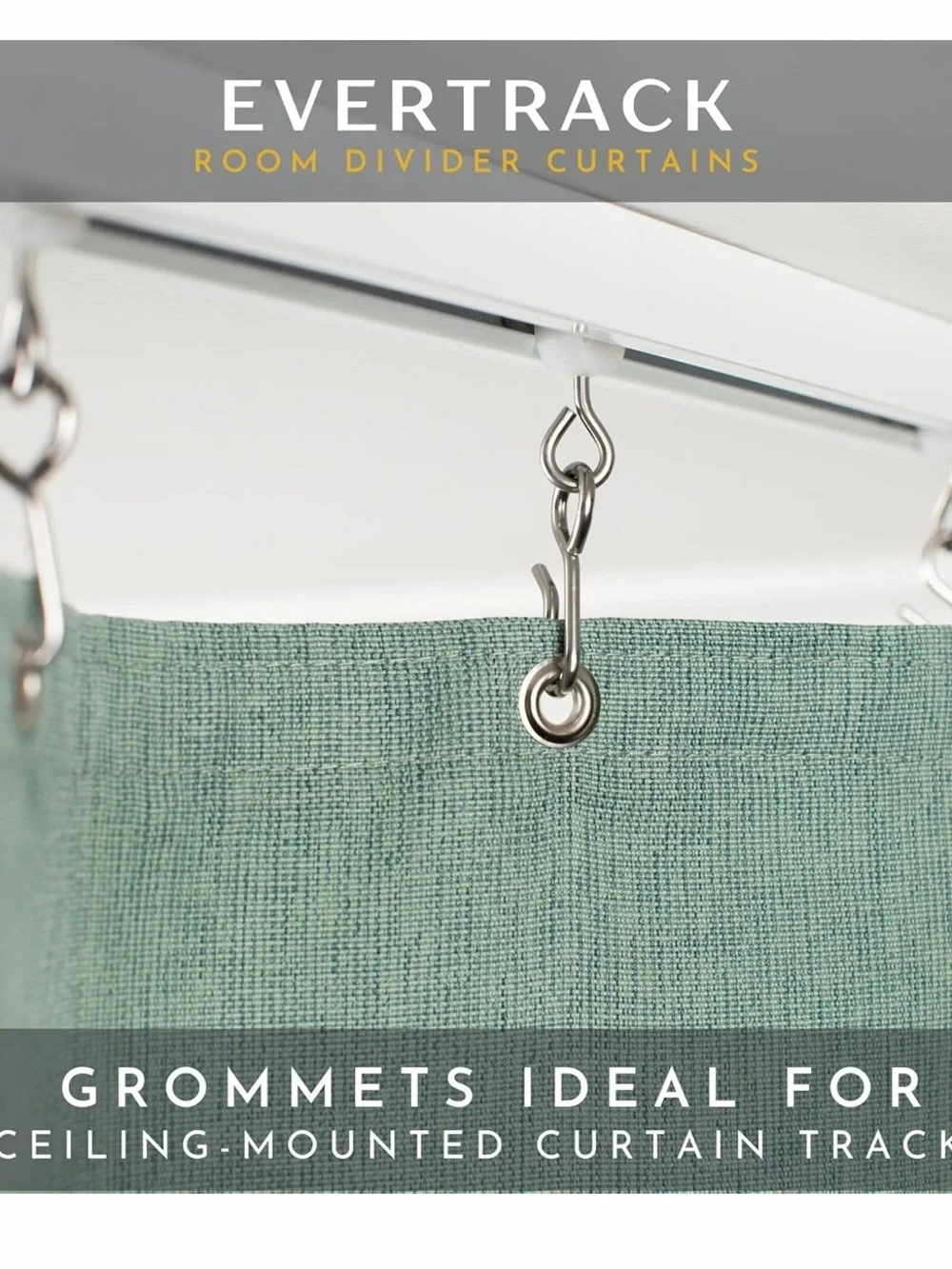 Sage Green Textured Medical Curtain with Metal Grommets